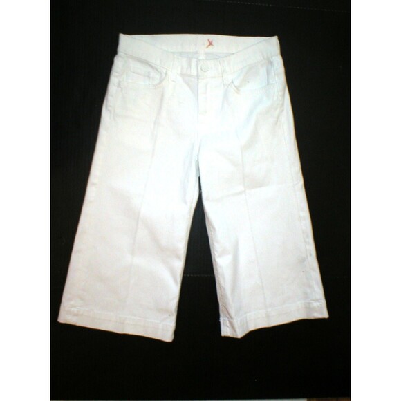 New Womens White Ginger Wide Crop Capri 7 for all mankind Jeans USA 26 28 X 16 - Picture 1 of 5